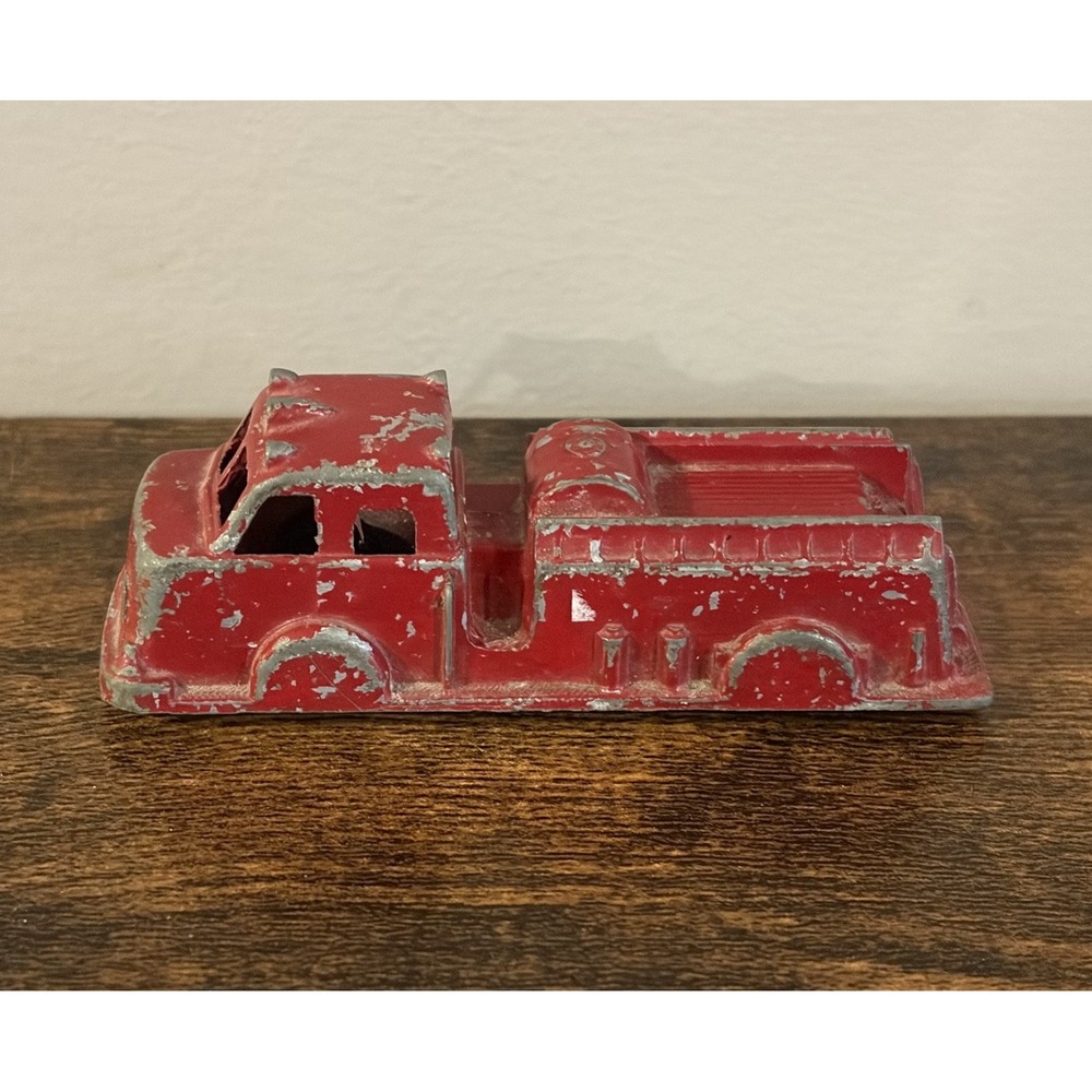 VTG 1950's Diecast Metal Midgetoy Fire Engine Pumper Truck Toy Red FD